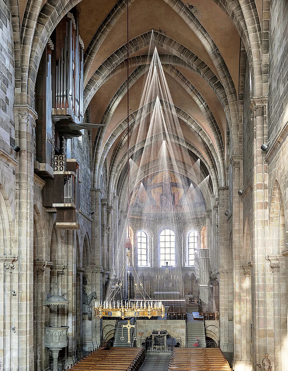 Visualisierung/Zeichnung Fadeninstallation im Hohen Dom zu Bamberg